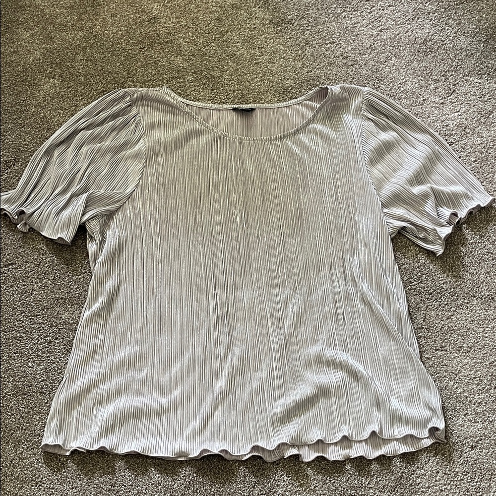 Ann Taylor Metallic Silver Blouse